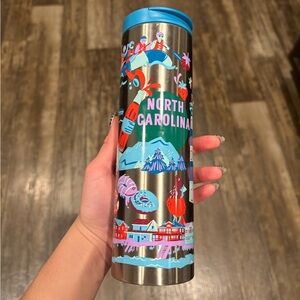 North Carolina Travel Tumbler with Blue Lid
